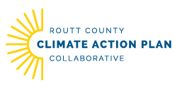 Routt County Climate Action Plan Collaborative logo yellow and blue